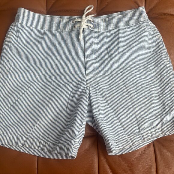 J. Crew factory seersucker swim trunks - Picture 1 of 3